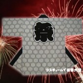お祭り はっぴ 大人用 法被 はんてん 祭り袢天 ハッピ 長袢天 ろ印 鼡地に黒 タッサーブロード 【おもちゃ_ゲーム_パーティー_お祭り_縁日_半被_はっぴ】|祭り はっぴ|イベントグッズ　縁日