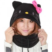 ハローキティ ブラック ネックウォーマー かぶりもの 【おもちゃ_ゲーム_パーティー_コスプレ_変装_仮装_着ぐるみ_ハロウィン】|かぶりもの|フェス ランイベント グッズ （Tシャツ・ネオンカラー衣