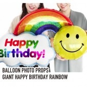風船 バルーン バルーンフォトプロップス ジャイアントハッピーバースデーレインボー SNS 写真 投稿 インスタ facebook 誕生日 お誕生日会 birthday バースデー|風船　（バルーン）