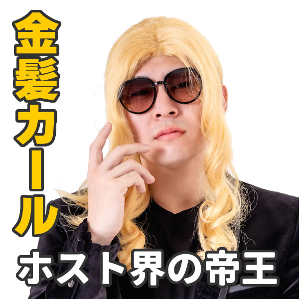金髪 ロング カール ホスト かつら おもしろ カツラ 面白い ものまね 新ホスト界の帝王 かつら お祭りコム