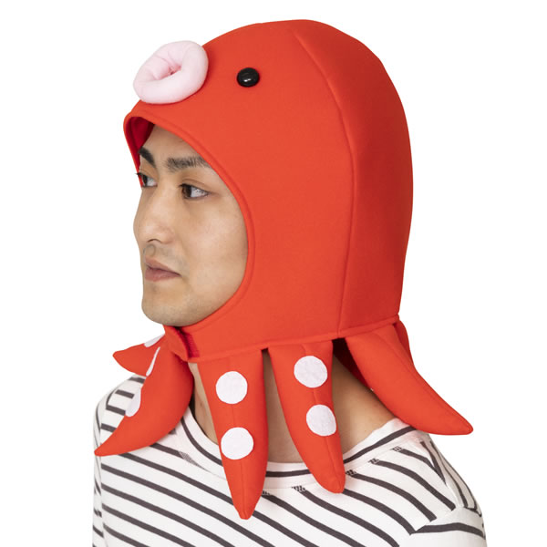 たこ かぶりもの タコ キャップ 被り物 かわいい コスプレ マラソン 衣装 仮装 被り物 アニマルマスク 蛸 動物 パーティーグッズ 帽子 ポケモン オクタン マスク たこ焼き 魚 海 可愛い おもしろ コスチューム かぶりもの お祭りコム