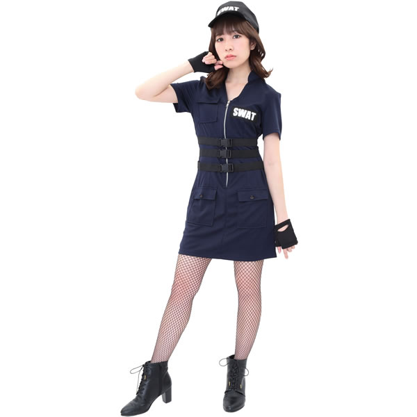 Swat コス ハロウィン スワット コスプレ レディース 衣装 女性用ハロウィンコスチューム お祭りコム