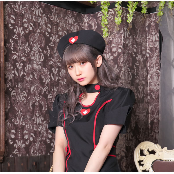 ナース コスプレ ナース服 ワンピース 看護婦 コスチューム 仮装 衣装 かわいい セクシー Tg ブラックナース なりきりコスチューム お祭りコム