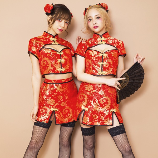チャイナドレス コスプレ衣装 チャイナ服 コスプレ 女子 セクシー 赤 コスチューム 衣装 セパレートチャイナ Glowholic なりきりコスチューム お祭りコム