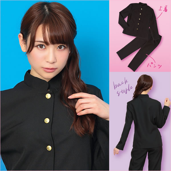 学ラン コスプレ レディース 上下 制服 ボーイッシュスクール 学生服 女性用 仮装 衣装 トキメキグラフィテ ちょっぴりセクシーなコスプレ お祭りコム