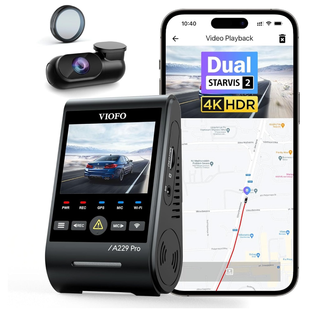 ドライブレコーダー VIOFO A229 PRO 2CH 前後カメラ 配線不要 取付簡単