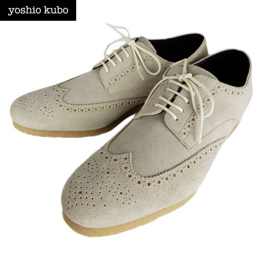 【訳あり】yoshio kubo ヨシオクボ スウェード シューズ ウイングチップ ベージュ YKF11910|その他ブランド一覧|ブランド