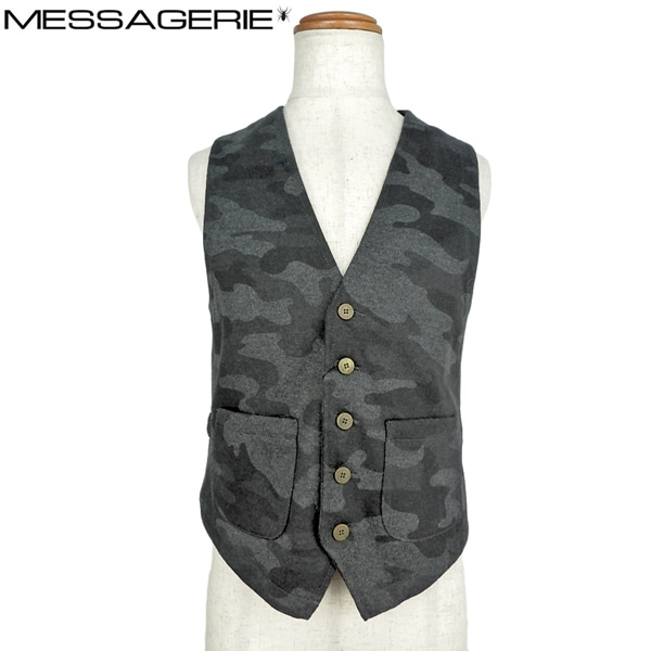 70%OFF】MESSAGERIE メッサジェリエ ニットジャージー カモフラベスト 