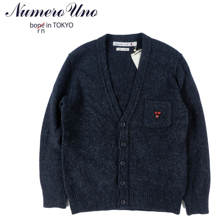 50%OFF】NUMERO UNO ヌメロウーノ ニットカーディガン ネイビー NU-13F