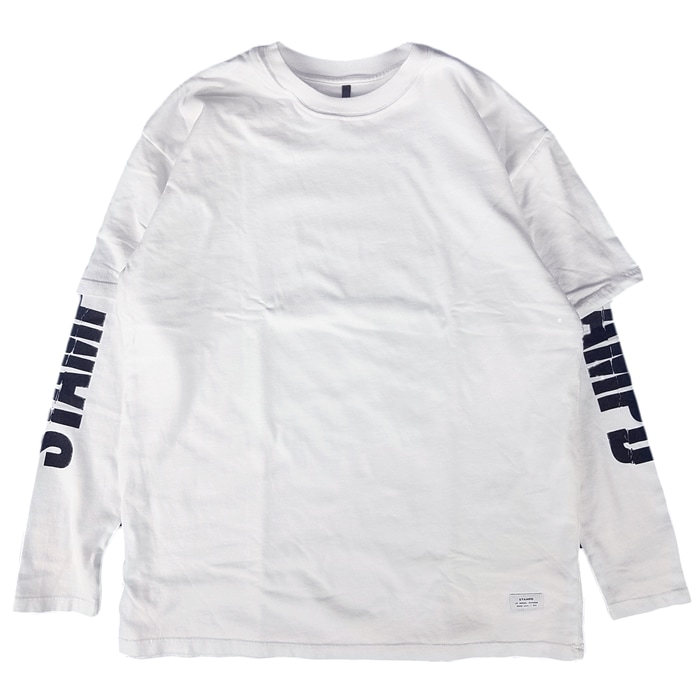50%OFF】STAMPD スタンプド レイヤード長袖Tシャツ ホワイト Binal  