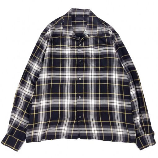 UNDERCOVER アンダーカバー RyタータンCK開襟シャツ ブラックチェック UCY4403-3 /レーヨン タータンチェック