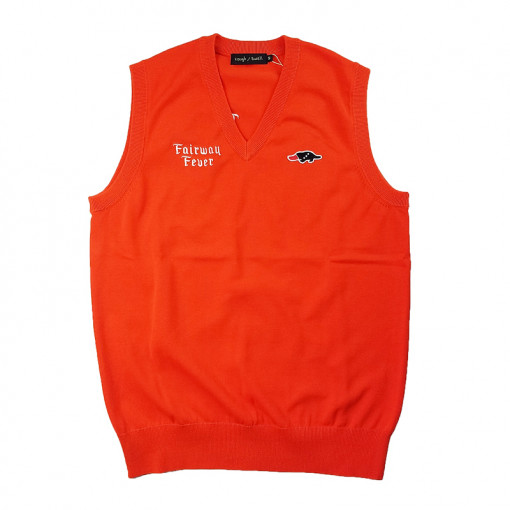 【30％OFF】rough&swell ラフアンドスウェル FAIRWAY FEVER VEST ベスト オレンジ RSM-22088 / ゴルフウェア メンズ ラフ&スウェル