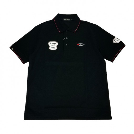 rough&swell ラフアンドスウェル STITCH POLO ポロシャツ ブラック RSM-22018 / ゴルフウェア メンズ ラフ&スウェル|ARCHIVE 完売商品