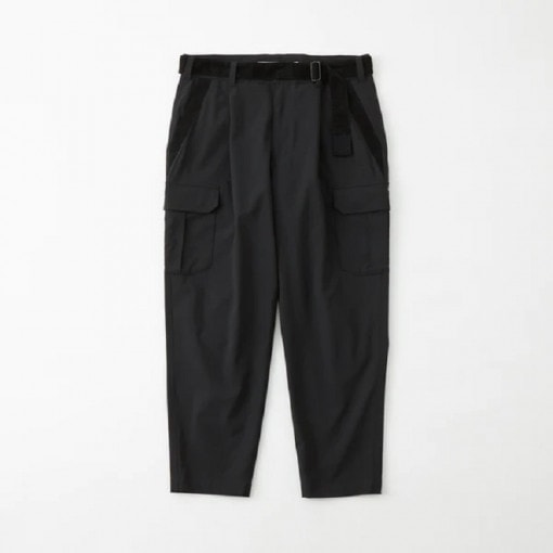 White Mountaineering TECH BELTED CARGO PANTS  BLACK WM2273404