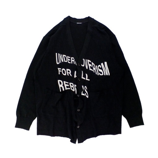 【23SS】Undercoverism アンダーカバーイズム 前身天竺切替LanguidKNカーデ U.F.A.R.  ブラック UI1C4903|ARCHIVE 完売商品