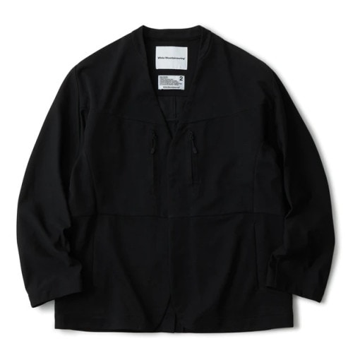【23SS】White Mountaineering  ホワイトマウンテニアリング PANAMA JERSEY NO COLLAR JACKET BLACK WM2371208|ARCHIVE 完売商