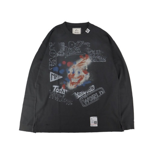 【23AW】Maison MIHARA YASUHIRO メゾン ミハラヤスヒロ Distressed Long Sleeves Tee ブラック J11LT531|ARCHIVE 完売商品
