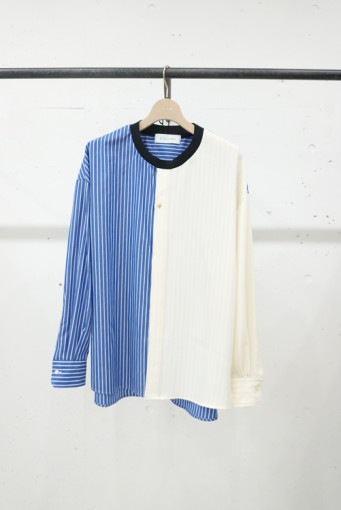 23AWCULLNI  Stripe Mix Pullover BLUE ST. x WHITE ST. 23-AW-028B