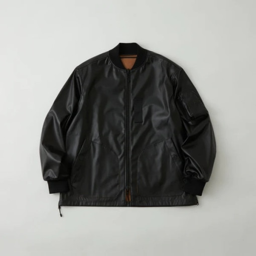 【23AW】White Mountaineering  ホワイトマウンテニアリング　DOUBLEFACE FAUX LEATHER REVERSIBLE MA-1　BLACK/BEIGE　WM2373