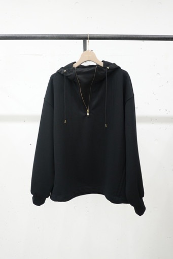 CULLNI  Half zip Pullover Hoodie BLACK 23-AW-032