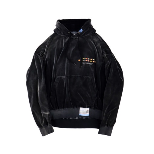 【23AW】Maison MIHARA YASUHIRO メゾン ミハラヤスヒロ Wide Back Velour Hoodie ブラック A11HD581|ARCHIVE 完売商品