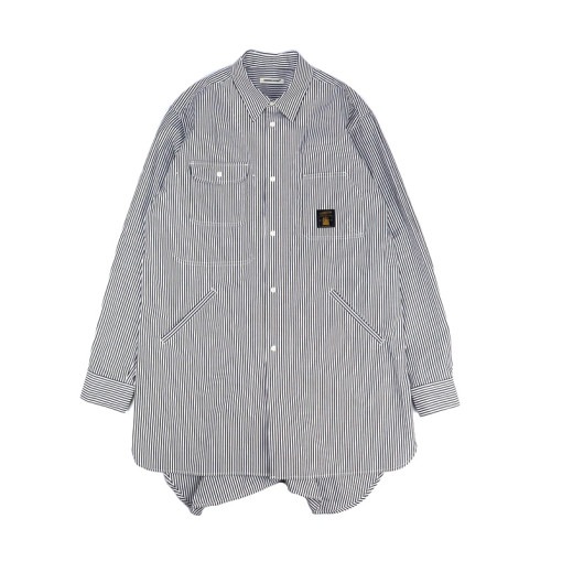 【24SS】UNDERCOVER MEN'S PRE-COLLECTION アンダーカバーメンズプレコレクション Coストライプワークmixロングシャツ ブラックストライプ UP1D4407-1|AR
