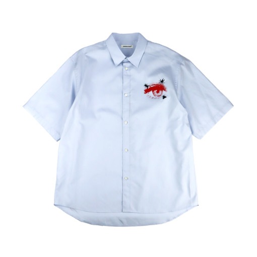 【24SS】UNDERCOVER MEN'S PRE-COLLECTION アンダーカバーメンズプレコレクション Coブロード半袖シャツ eye BUG_em ライトブルー UP1D4405|ARCH