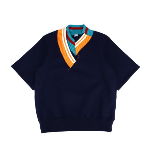 【24SS】kolor BEACON カラービーコン ハイブリッドダンボールカットソー ネイビー 24SBM-T08236|ARCHIVE 完売商品