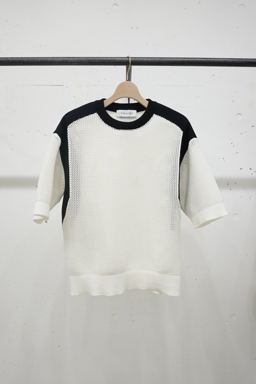 クルニ CULLNI バイカラー メッシュ ニット プルオーバー クルニ CULLNI バイカラー メッシュ ニット プルオーバー メッシュ ニット