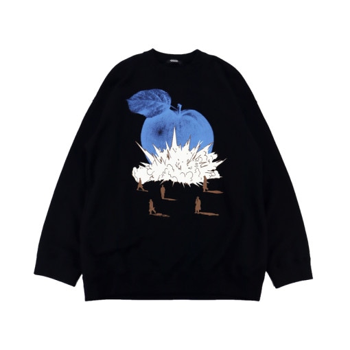 【24AW】 UNDERCOVER アンダーカバー BIGSWEAT EXPLOSION APPLE ブラック UC2D4893-1
