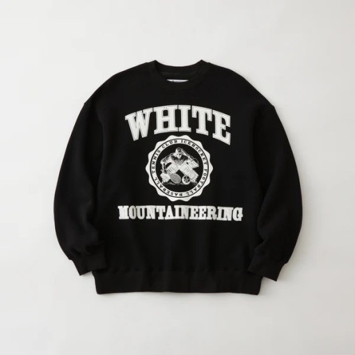 【24AW】White Mountaineering COLLEGE LOGO SWEAT SHIRT　BLACK WM2473510