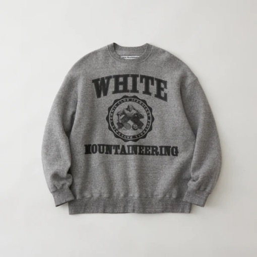 【24AW】White Mountaineering COLLEGE LOGO SWEAT SHIRT　GRAY WM2473510