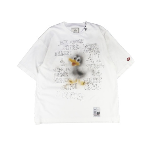【24AW】Maison MIHARA YASUHIRO メゾン ミハラヤスヒロ Duck Printed Distressed T-shirt ホワイト J13TS732