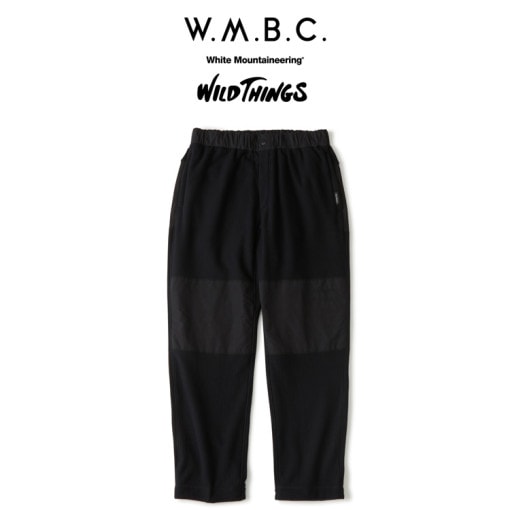24AWWhite Mountaineering  ۥ磻ȥޥƥ˥󥰡W.M.B.C.  WILD THINGS FLEECE PANTS BLACK BC2473401