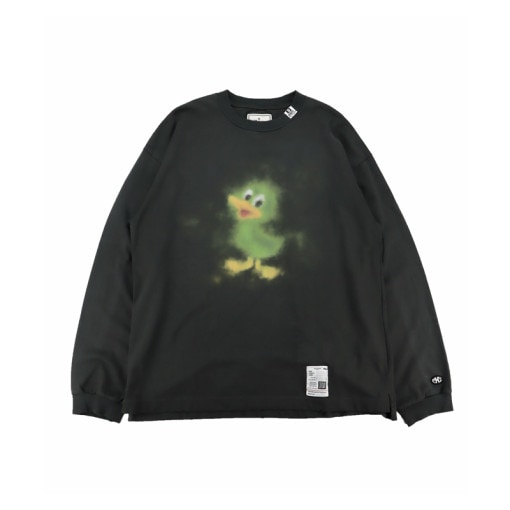 Maison MIHARA YASUHIRO ᥾ ߥϥ䥹ҥ Duck Printed Distressed LS T-shirt ֥å J13LT731