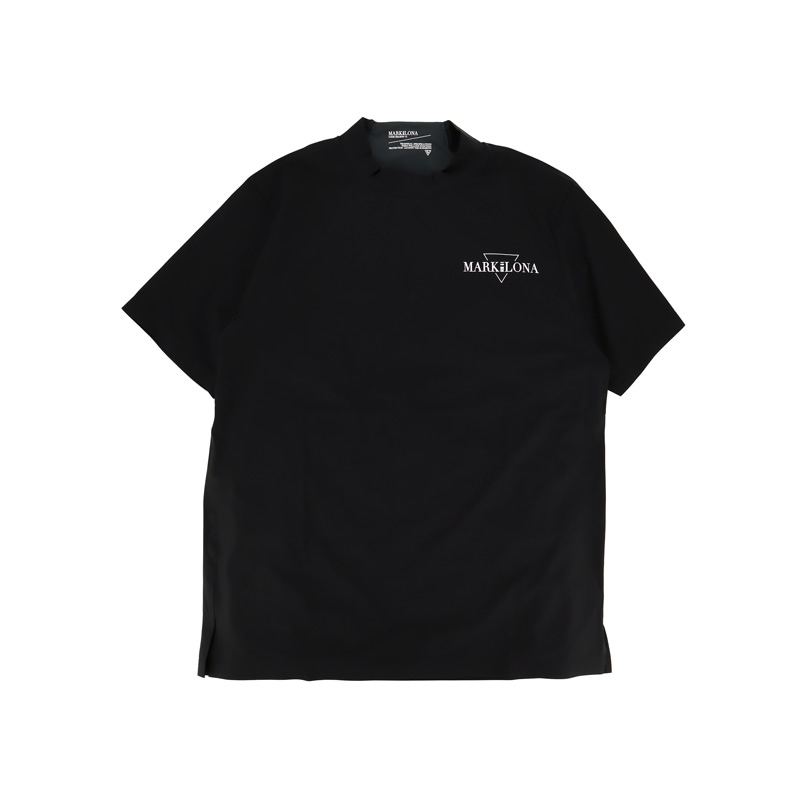 【新品】マークアンドロナ　長袖シャツ　モックネック　メンズ　接触冷感　黒 MARK&LONA マークアンドロナ モックネック 長袖 XL 50 ロゴ 白