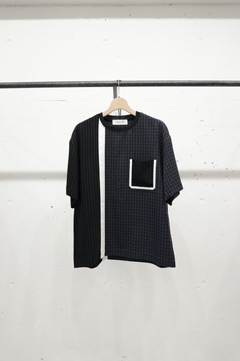25SSCULLNI  Check Bi Color Pullover BROWN CKxBLACK ST 25-SS-026