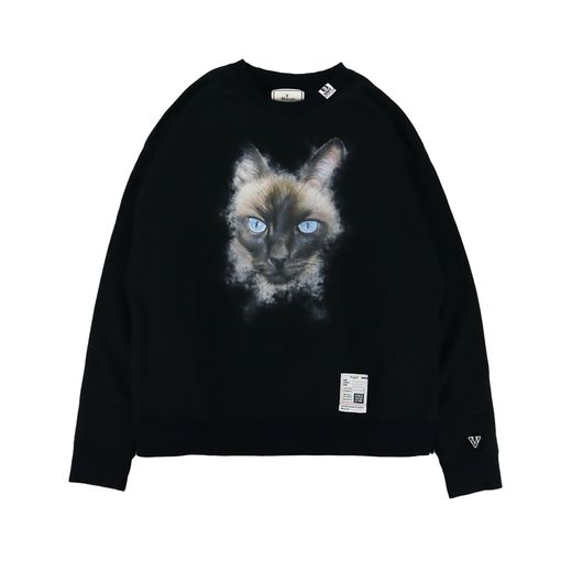 25AWMaison MIHARA YASUHIRO ᥾ ߥϥ䥹ҥ Cat Printed Sweatshirt ֥å J15PO742