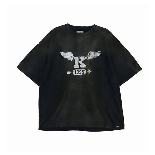 【25AW】KAMIYA カミヤ  K-Wing″ Distressed Pocket T-shirt ブラック G15TS087