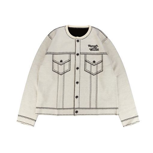 rough&swell ラフアンドスウェル FAKE-G CARDIGAN カーディガン アイボリー RSM-25287