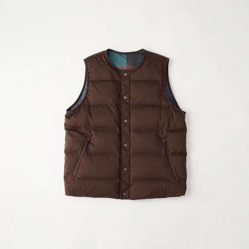��25AW��White Mountaineering  �ۥ磻�ȥޥ���ƥ˥���󥰡�WM �� TAION REVERSIBLE DOWN VEST BROWN��WM2573216