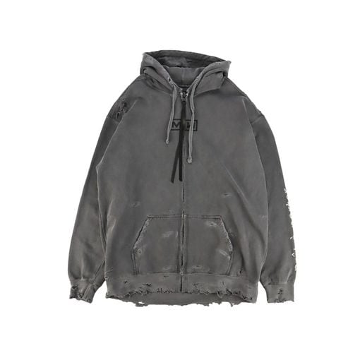 25AWMINUS ޥʥ Bootleg Zip Up Hoodie With Damaged(SIN) AGED BLACK M-P1-BG1
