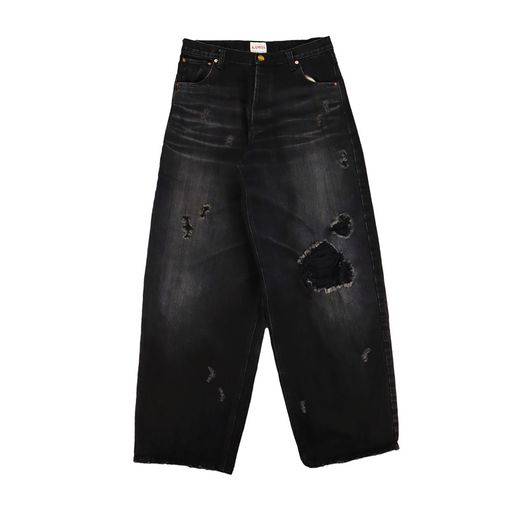 ��25AW��KAMIYA ���ߥ� Super Baggy Denim Pants �֥�å� G15PT051