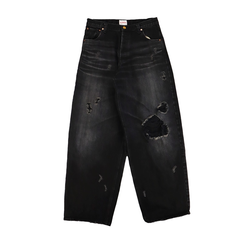 25AW】KAMIYA カミヤ Super Baggy Denim Pants ブラック G15PT051 の