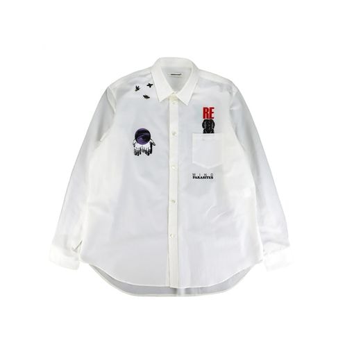 ��26SS��UNDERCOVER MEN'S PRE-COLLECTION ����������С���󥺥ץ쥳�쥯����� ������ե��顼���奿���ץ饤���������֥졼Ĺµ����� �ۥ磻�� UP1F4413