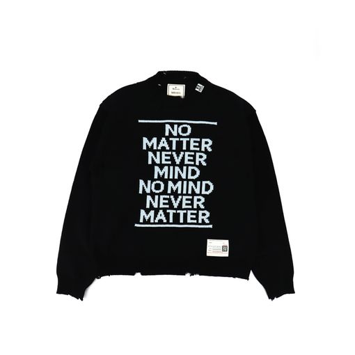 ��26SS��Maison MIHARA YASUHIRO �᥾�� �ߥϥ�䥹�ҥ� Message Jacquard Knit Sweater �֥�å� A16SW511