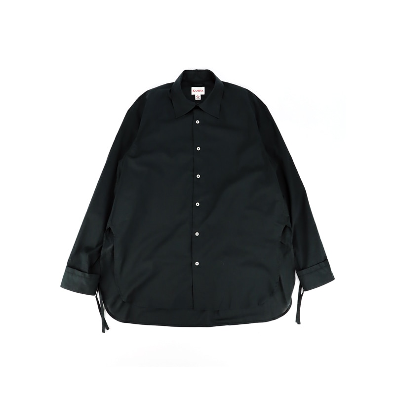 26SS】KAMIYA カミヤ Drawstring Cuff Shirt ブラック G16SH050 の通販
