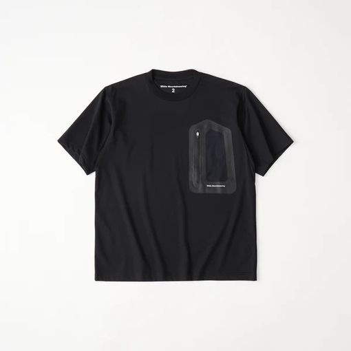 ��26SS��White Mountaineering  �ۥ磻�ȥޥ���ƥ˥���� ZIP POCKET T-SHIRT BLACK WM2671505