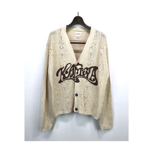 ��26SS��KAMIYA ���ߥ� "WAVY KAMIYA" Printed Silk Lace Knit Cardigan �١����� G16CD059