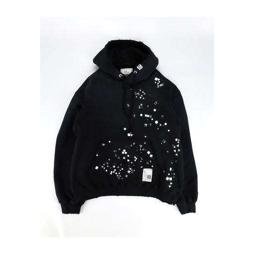 ��26SS��Maison MIHARA YASUHIRO �᥾�� �ߥϥ�䥹�ҥ� Embellished Hoodie �֥�å� J16HD741